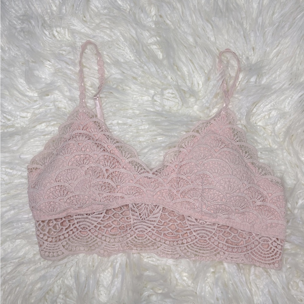 Pink lace bralette